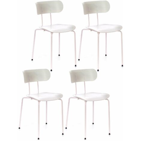 Set 4 Sedie 45x51xH82 cm in Polipropilene Fly Bianco