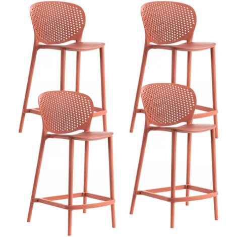 Set 4 Sedie 46x42xH93 cm in Polipropilene Spot Arancione