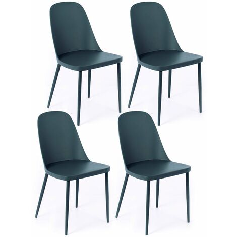 Set 4 Sedie 46x55xH80 cm in Polipropilene Tamara Grigio Scuro