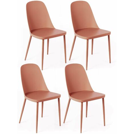 Set 4 Sedie 46x55xH80 cm in Polipropilene Tamara Ruggine