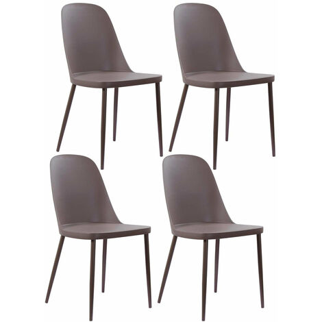 Set 4 Sedie 46x55xH80 cm in Polipropilene Tamara Visone