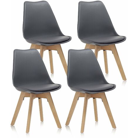 Set 4 Sedie 48,5x47x81,5 cm in Similpelle Grigio