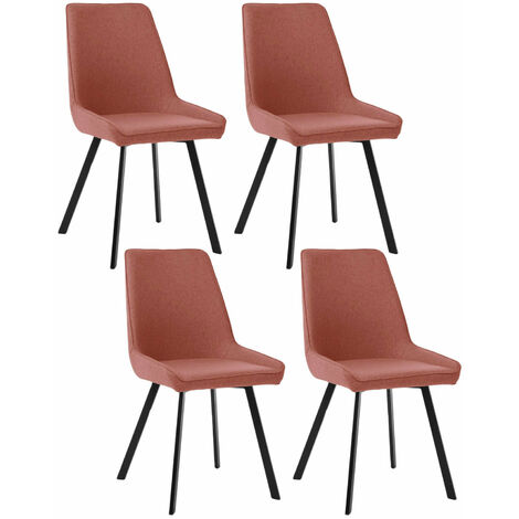 Set 4 Sedie 48x60xH87 cm in Microfibra Fox Ruggine