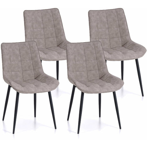 Set 4 Sedie 49x52x85 cm in Similpelle Tortora