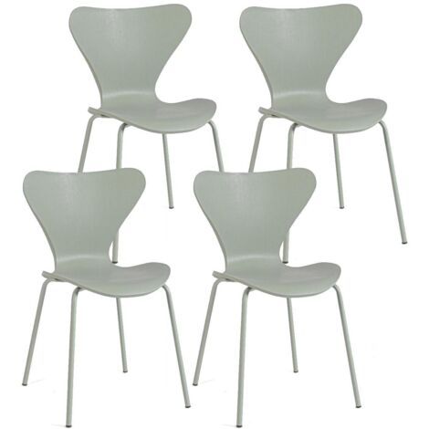 Set 4 Sedie 50x49,5x82 cm in Plastica Verde