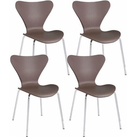 Set 4 Sedie 50x49,5x82 cm Tessa in Plastica Cammello