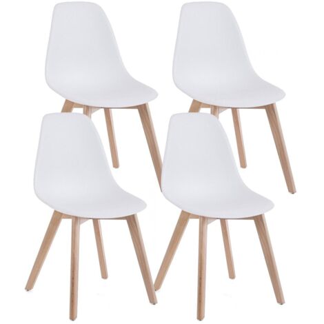 Set 4 Sedie 51,5x46,5x86 cm in Plastica Bianco