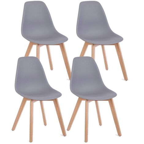 Set 4 Sedie 51,5x46,5x86 cm in Plastica Grigio