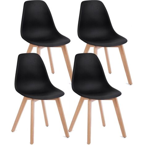 Set 4 Sedie 51,5x46,5x86 cm in Plastica Nero