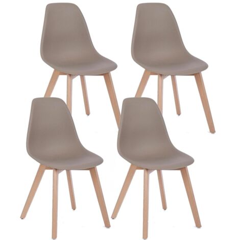 Set 4 Sedie 51,5x46,5x86 cm in Plastica Tortora