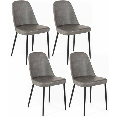 Set 4 Sedie 52x45xH85 cm in Soft-Touch Tamara Grigio Chiaro