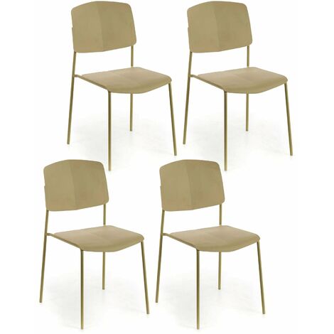 Set 4 Sedie 52x52xH79 cm in Polipropilene Mars Giallo