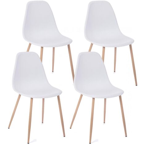 Set 4 Sedie 53x46x82 cm in Polipropilene Bianco