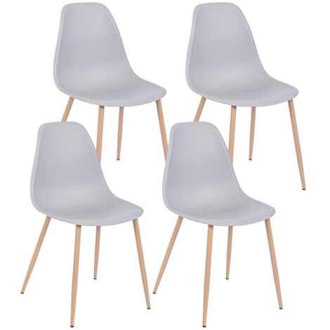 Set 4 Sedie 53x46x82 cm in Polipropilene Grigio