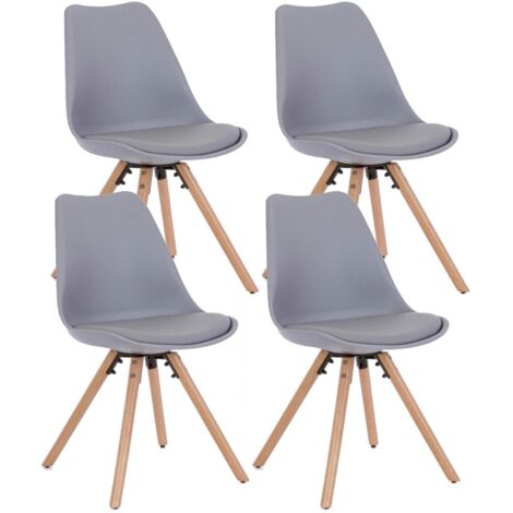 Set 4 Sedie 54x49x83,5 cm in Similpelle Grigio