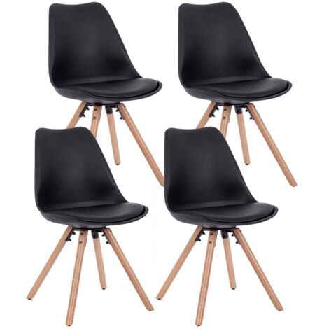 Set 4 Sedie 54x49x83,5 cm in Similpelle Nero