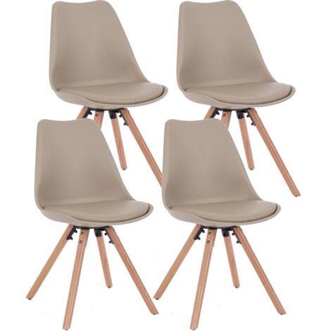 Set 4 Sedie 54x49x83,5 cm in Similpelle Tortora