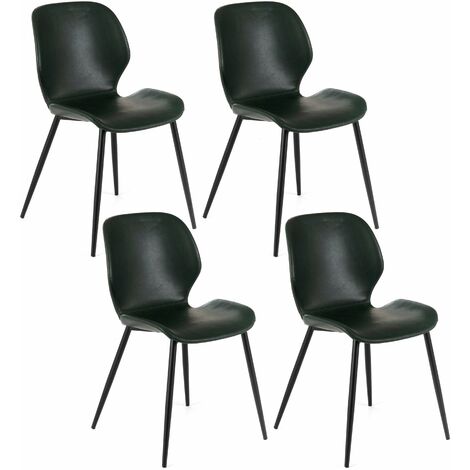 Set 4 Sedie 55x45xH83 cm in Soft-Touch Diana Verde Scuro