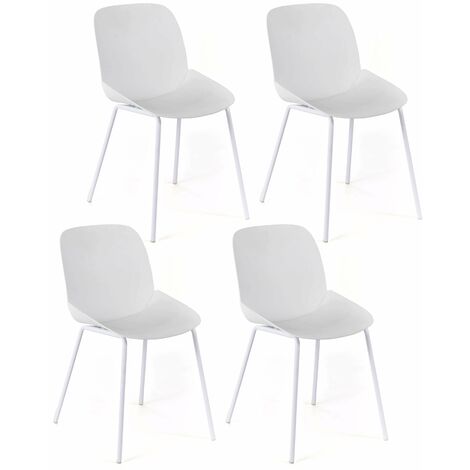 Set 4 Sedie 55x46xH79 cm in Polipropilene Eva Bianco