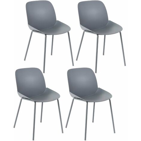 Set 4 Sedie 55x46xH79 cm in Polipropilene Eva Grigio Scuro