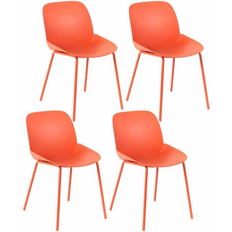 Set 4 Sedie 55x46xH79 cm in Polipropilene Eva Ruggine