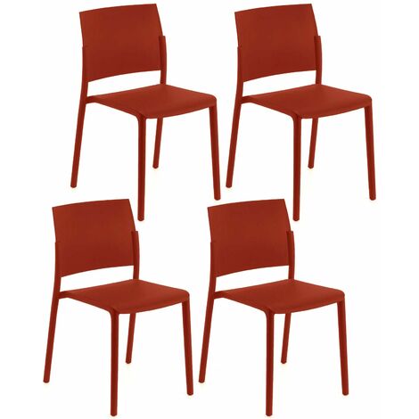 Set 4 Sedie 55x52,5xH81 cm in Polipropilene Venus Ruggine