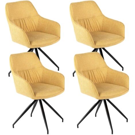 Set 4 Sedie 56x56xH87 cm in Tessuto Gaia Giallo