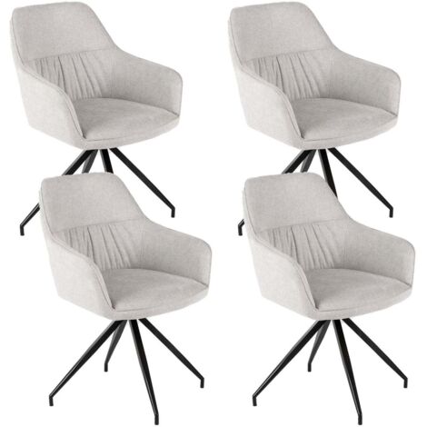 Set 4 Sedie 56x56xH87 cm in Tessuto Gaia Grigio Chiaro