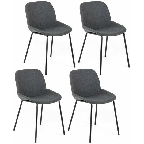 Set 4 Sedie 57x46xH80 cm in Tessuto Eva Grigio Scuro