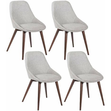 Set 4 Sedie 58x49xH85 cm in Tessuto Astrid Grigio Chiaro