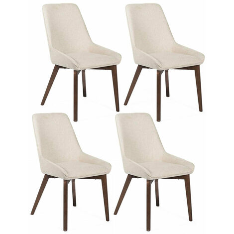 Set 4 Sedie 62x49,5xH87 cm in Tessuto Vera Beige