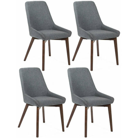 Set 4 Sedie 62x49,5xH87 cm in Tessuto Vera Grigio Scuro