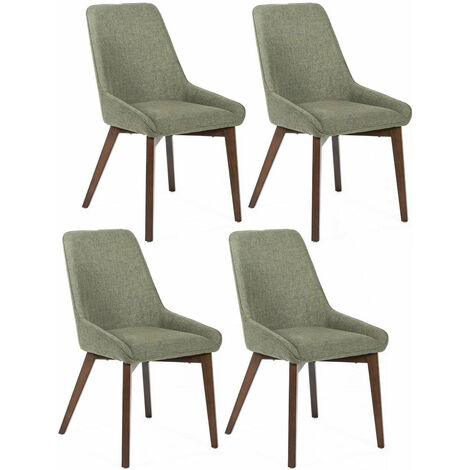 Set 4 Sedie 62x49,5xH87 cm in Tessuto Vera Verde