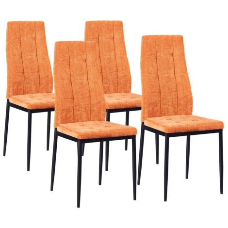 Set 4 sedie cucina in tessuto arancio - Milano