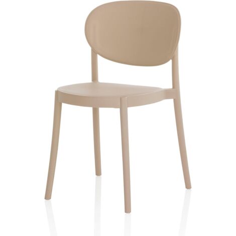 "Set 4 sedie da esterno MILA in polipropilene beige"