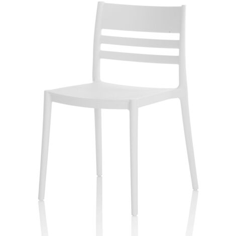 "Set 4 sedie da esterno NOTO in polipropilene bianco"