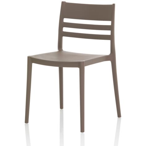"Set 4 sedie da esterno NOTO in polipropilene grigio"