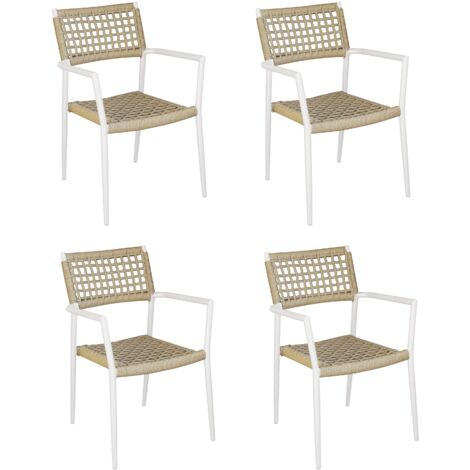 Set 4 Sedie da Esterno per Tavolo da Pranzo per Giardini, Ristoranti, Bar, Antracite