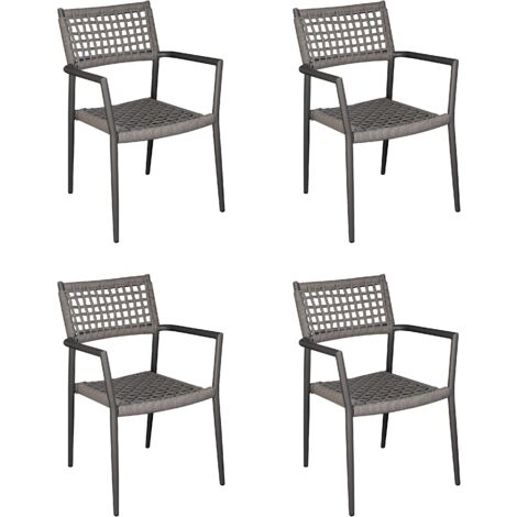 Set 4 Sedie da Esterno per Tavolo da Pranzo per Giardini, Ristoranti, Bar, Bianche