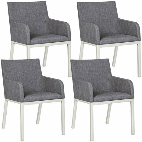 Set 4 Sedie da Giardino 55x62x82h cm con Braccioli Owen Lunar