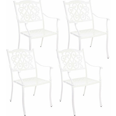 Set 4 Sedie da Giardino 65x60x92h cm con Braccioli Ivrea Bianco