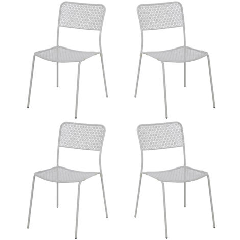 Set 4 sedie da giardino motivo floreale grigio - Aura