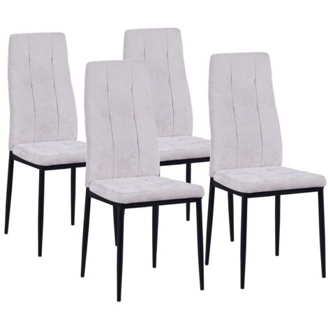 Set 4 sedie design in tessuto grigio chiaro - Milano