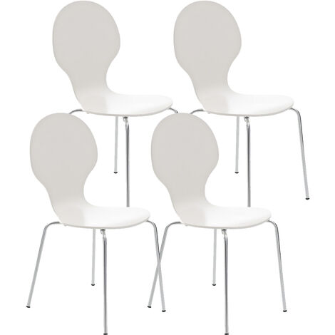 Set 4 Sedie Impilabili Diego in Legno Robusto bianco