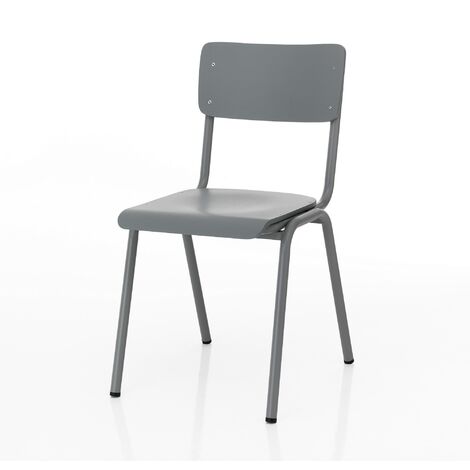 Set 4 sedie in multistrato grigie cm. H.80 x L.44 x P.57