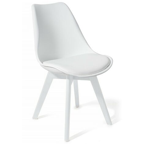 Set 4 sedie in pelle sintetica bianche cm. H.81 x L.49 x P.54