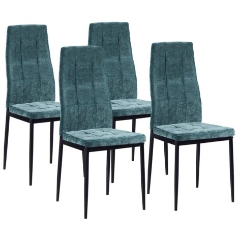 Set 4 sedie moderne in tessuto verde petrolio - Milano