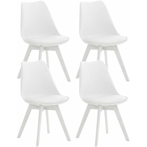 Set 4 Sedie Pranzo Linares bianco/bianco Plastica
