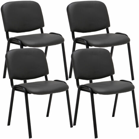 Set 4 Sedie Ufficio Ken Imbottite In Similpelle grigio