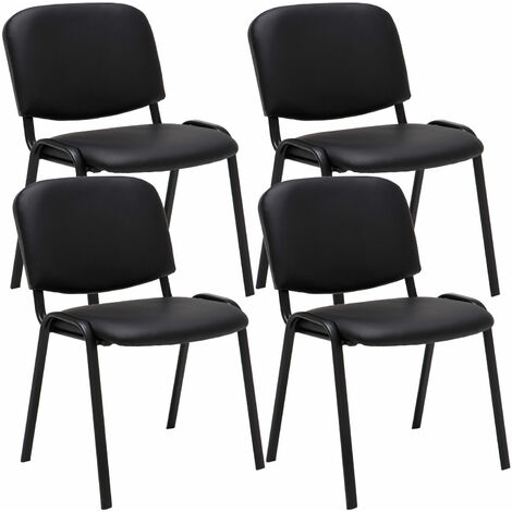 Set 4 Sedie Ufficio Ken Imbottite In Similpelle nero